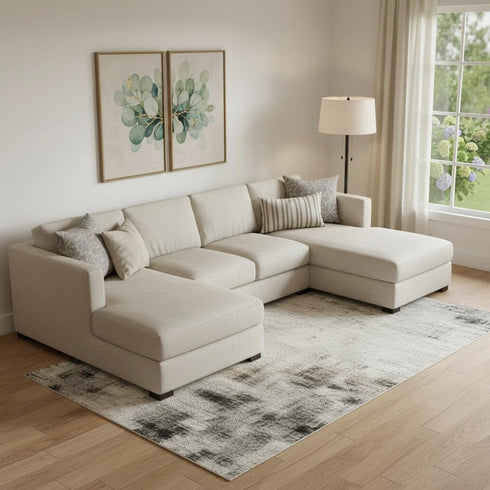 9' X 12' Rust Gray And Ivory Abstract Washable Area Rug With UV Protection