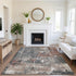 9' X 12' Rust Gray And Ivory Abstract Washable Area Rug With UV Protection
