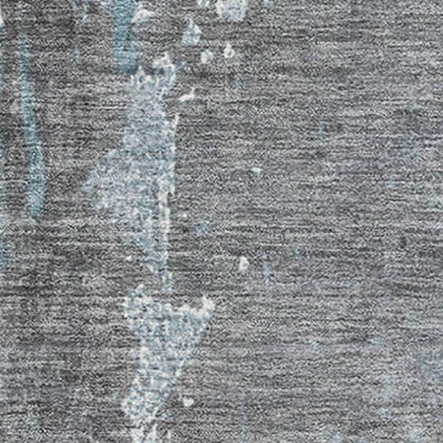 8' X 10' Teal Gray And Ivory Abstract Washable Area Rug With UV Protection