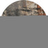 8' Taupe Gray And Beige Abstract Washable Round Rug With UV Protection
