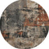 8' Taupe Gray And Beige Abstract Washable Round Rug With UV Protection