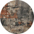 8' Taupe Gray And Beige Abstract Washable Round Rug With UV Protection