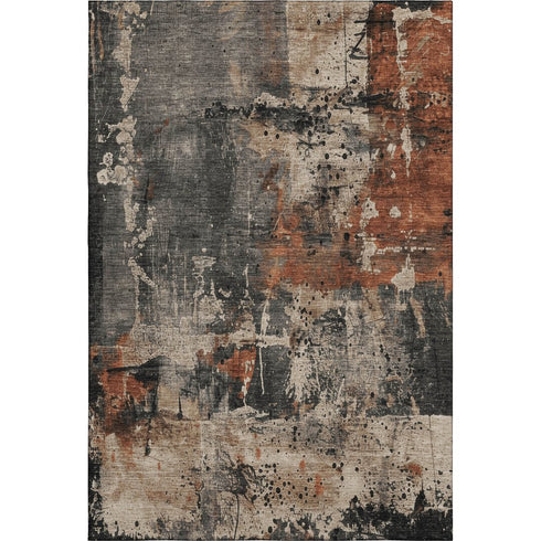8' X 10' Taupe Gray And Beige Abstract Washable Area Rug With UV Protection