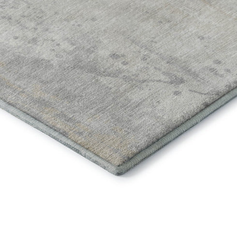 5' X 8' Ivory And Beige Abstract Washable Area Rug With UV Protection