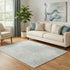 5' X 8' Mint Green And Ivory Abstract Washable Area Rug With UV Protection