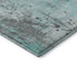 8' Teal Gray And Ivory Abstract Washable Round Rug With UV Protection
