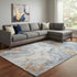 8' X 10' Gray Copper And Ivory Abstract Washable Area Rug With UV Protection