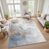 8' X 10' Gray Copper And Ivory Abstract Washable Area Rug With UV Protection