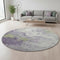 8' Lavender Green And Ivory Abstract Washable Round Rug With UV Protection