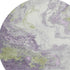8' Lavender Green And Ivory Abstract Washable Round Rug With UV Protection