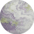 8' Lavender Green And Ivory Abstract Washable Round Rug With UV Protection