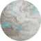8' Teal Taupe And Ivory Abstract Washable Round Rug With UV Protection
