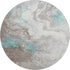 8' Teal Taupe And Ivory Abstract Washable Round Rug With UV Protection