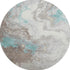 8' Teal Taupe And Ivory Abstract Washable Round Rug With UV Protection
