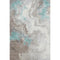 8' X 10' Teal Taupe And Ivory Abstract Washable Area Rug With UV Protection