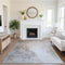 9' X 12' Beige And Ivory Abstract Washable Area Rug With UV Protection