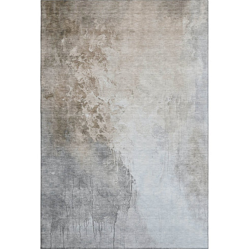 9' X 12' Beige And Ivory Abstract Washable Area Rug With UV Protection