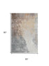 5' X 8' Coral Beige And Ivory Abstract Washable Area Rug With UV Protection