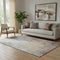 5' X 8' Coral Beige And Ivory Abstract Washable Area Rug With UV Protection