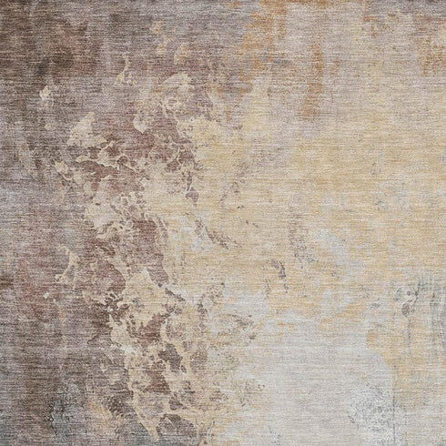 5' X 8' Coral Beige And Ivory Abstract Washable Area Rug With UV Protection