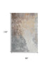 8' X 10' Coral Beige And Ivory Abstract Washable Area Rug With UV Protection