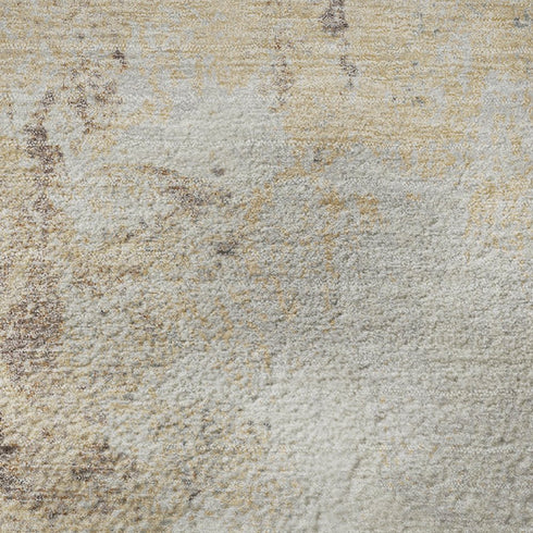 8' X 10' Coral Beige And Ivory Abstract Washable Area Rug With UV Protection