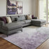 8' X 10' Lavender And Ivory Abstract Washable Area Rug With UV Protection