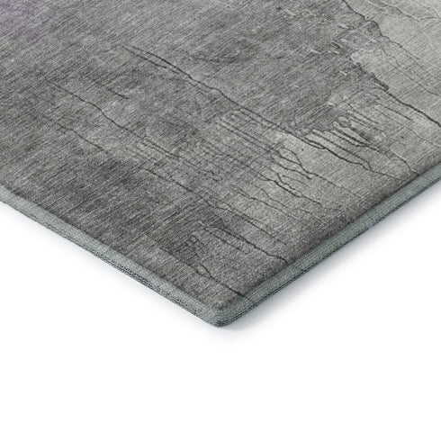8' X 10' Lavender And Ivory Abstract Washable Area Rug With UV Protection