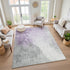 8' X 10' Lavender And Ivory Abstract Washable Area Rug With UV Protection