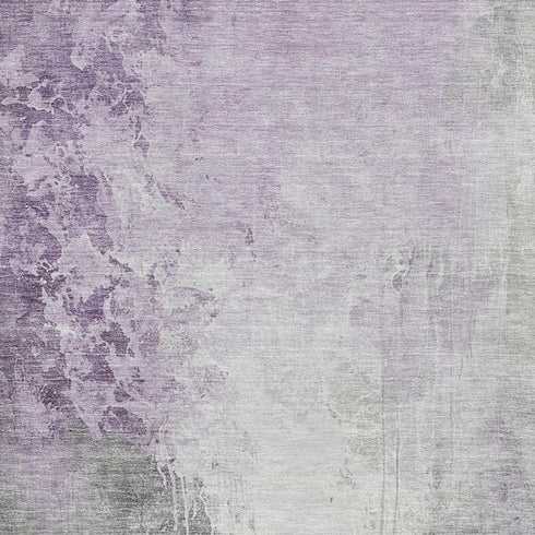 8' X 10' Lavender And Ivory Abstract Washable Area Rug With UV Protection