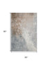 5' X 8' Rust Gray And Ivory Abstract Washable Area Rug With UV Protection