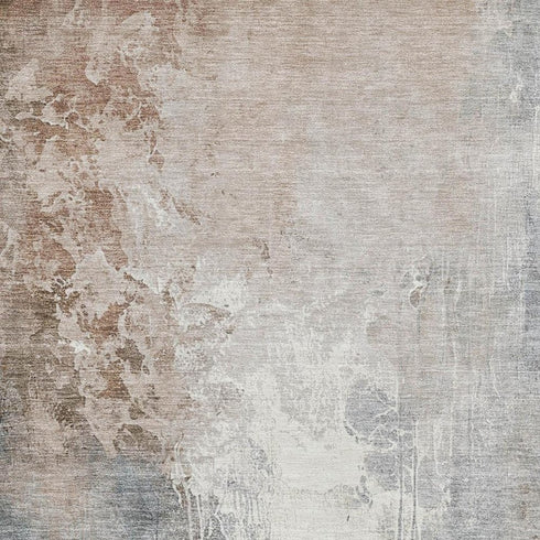 5' X 8' Rust Gray And Ivory Abstract Washable Area Rug With UV Protection