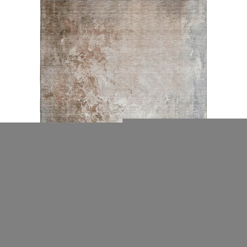 8' X 10' Rust Gray And Ivory Abstract Washable Area Rug With UV Protection