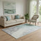 5' X 8' Pale Aqua And Ivory Abstract Washable Area Rug With UV Protection