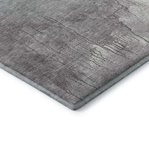 5' X 8' Pale Aqua And Ivory Abstract Washable Area Rug With UV Protection