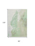 8' X 10' Artichoke Green And Ivory Abstract Washable Area Rug With UV Protection