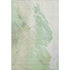 8' X 10' Artichoke Green And Ivory Abstract Washable Area Rug With UV Protection