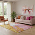5' X 8' Blush Yellow And Ivory Abstract Washable Area Rug With UV Protection