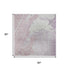 5' X 8' Lavender And Ivory Abstract Washable Area Rug With UV Protection