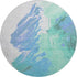 8' Pale Aqua Blue And Ivory Abstract Washable Round Rug With UV Protection