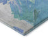 8' Pale Aqua Blue And Ivory Abstract Washable Round Rug With UV Protection