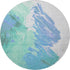 8' Pale Aqua Blue And Ivory Abstract Washable Round Rug With UV Protection