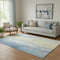 5' X 8' Denim Blue And Beige Abstract Washable Area Rug With UV Protection