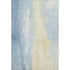 5' X 8' Denim Blue And Beige Abstract Washable Area Rug With UV Protection