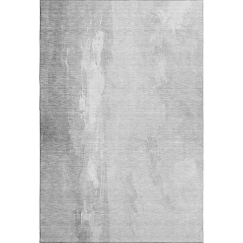 5' X 8' Gray And Ivory Abstract Washable Area Rug With UV Protection
