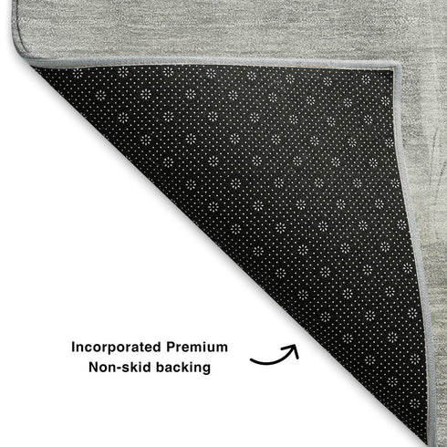 5' X 8' Gray And Ivory Abstract Washable Area Rug With UV Protection