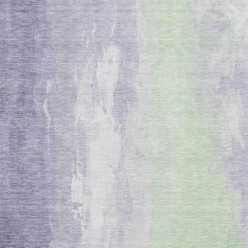 5' X 8' Lavender And Ivory Abstract Washable Area Rug With UV Protection