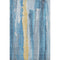 5' X 8' Blue And Gold Abstract Washable Area Rug With UV Protection
