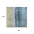 8' X 10' Blue And Gold Abstract Washable Area Rug With UV Protection