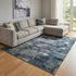 8' X 10' Blue And Gold Abstract Washable Area Rug With UV Protection